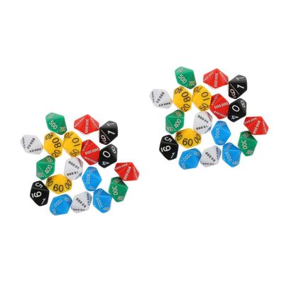 Abaodam 3sets Funny Place Value Dice Plastic Educational Game Props for Board Games Parties and Teaching Activities Fun Multi Sided Dice 18pcs*3