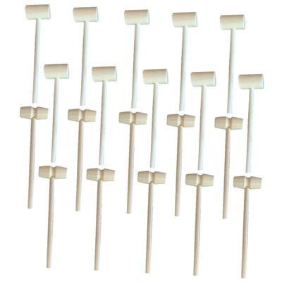 Toddmomy 20 Pcs Mini Wooden Hammer for Natural Cake Mallets Lightweight Easy to Carry for Educational Play Home Decoration Fun Hand Training Exercise