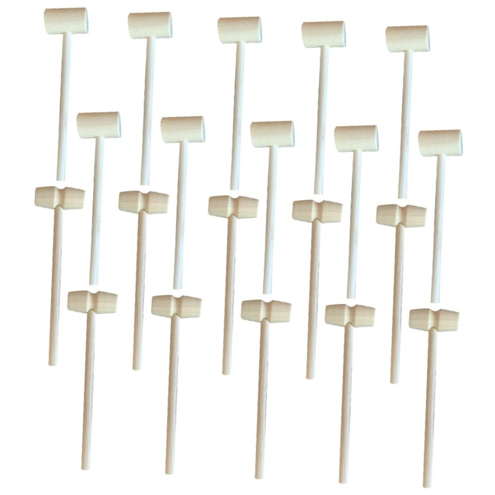 Toddmomy 20 Pcs Mini Wooden Hammer for Natural Cake Mallets Lightweight Easy to Carry for Educational Play Home Decoration Fun Hand Training Exercise