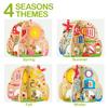 Monlurd Montessori Wooden Tree Activity Center, Sensory Table & Busy Board for Toddlers 1-3, 4-Season Learning Activity Cube for Playroom & Daycare view 3