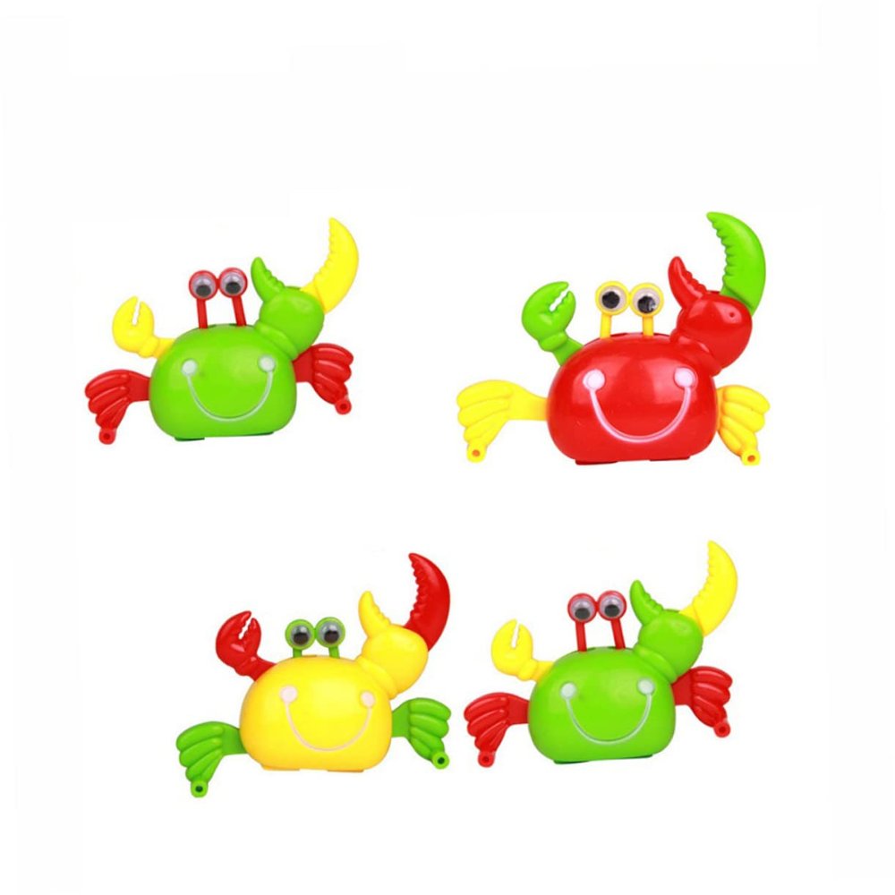 KESYOO 4pcs Wind Up Crabs Fun Plastic Clockwork Crabs for Red Green Yellow Safe Engaging for Easter and Parties
