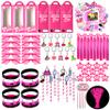 160 Pcs Pink Girls Party Favors - Little Girl's Birthday Supplies Set with Heart Glasses Wristband Straws Bubble Sticker Keychain Hair Pin - Ideal Goodie Bag Stuffers for Kids (Trendy Party favors) view 1