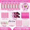 160 Pcs Pink Girls Party Favors - Little Girl's Birthday Supplies Set with Heart Glasses Wristband Straws Bubble Sticker Keychain Hair Pin - Ideal Goodie Bag Stuffers for Kids (Trendy Party favors) view 2