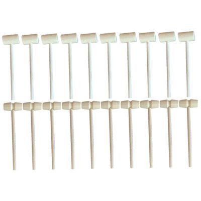 TOYANDONA 20pcs Mini Wooden Mallet Hammer for Boys and Girls Safe Natural Wood Craft Hammers for Pounding Toys and Cake Decorating Smooth for Easy Cleaning