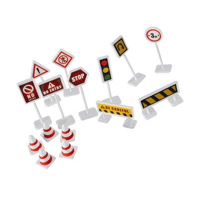 Abaodam 6sets Road Sign Model Stop Sign for Boys and Girls Traffic Light Toy Boy Girl Educational Playset Bright Colors
