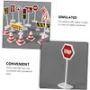 Abaodam 6sets Road Sign Model Stop Sign for Boys and Girls Traffic Light Toy Boy Girl Educational Playset Bright Colors view 2