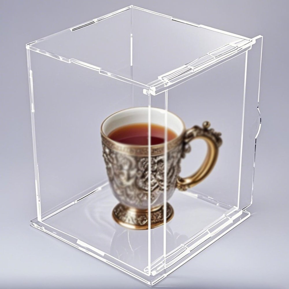 4" 6" 10" 12" 14" 16" 18" 20" High Art Display Case, Visible Clear Acrylic Storage Box for Action Figures, Small Plastic Dustproof Cover(L30xW30xH45cm/12x12x18)