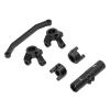aqxreight RC Front Steering Set for ECX Barrage 1/24 RGT 1/24 FTX/Climbing Car Aluminum Alloy Rear Axle Base Set (Black) view 1