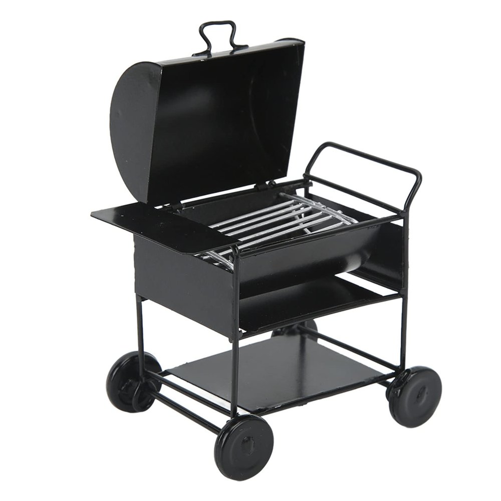 /12 Dollhouse Miniature BBQ Grill BBQ Grill Oven Model for RC Car Decoration, Grill Cart Accessory for /12 Scale