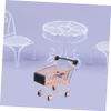HONMEET Mini Shopping Cart for Iron Simulation Trolley Design for Playtime Desktop Decor Enhances Imagination Hands Skills view 3