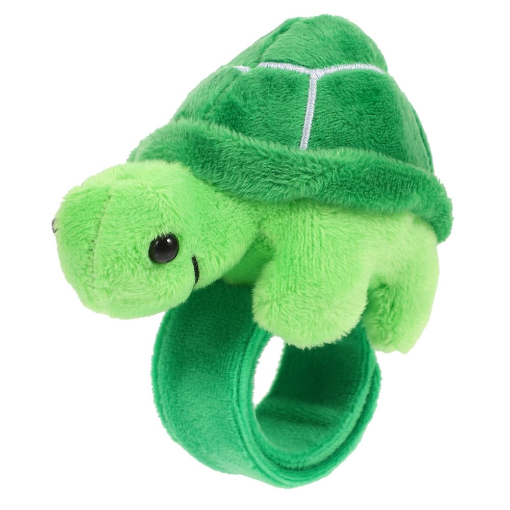 COSMEVIVI 1pc Plush Turtle Slap Bracelet Wristband Party Favor for Boys and Girls and Adults Soft Cartoon Design for Birthday Celebrations and Events Compact and Comfortable for Easy Wear