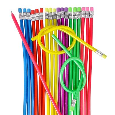 13 Flexible Pencils  12 Pack - Bendable, Sharpenable, Fun and Functional Bendy Writing Pencils for Kids & Party Favors, Assorted Colors, Goodie Bag Fillers, Classroom Gifts, Back to School Supplies