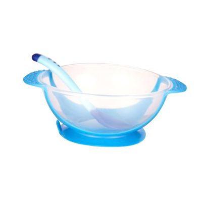 CORHAD Suction Cup Bowl Set Temperature Sensing Color Changing Spoon Bowl for Slip Resistant Tableware Random Color Safe Convenient for Training