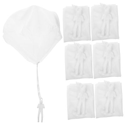 FUNNETOYU 8pcs Blank Mini Parachute Toy for Boys and Girls Creative Parachute Soldier Flying Toys for and Imaginative Fun Random Figures