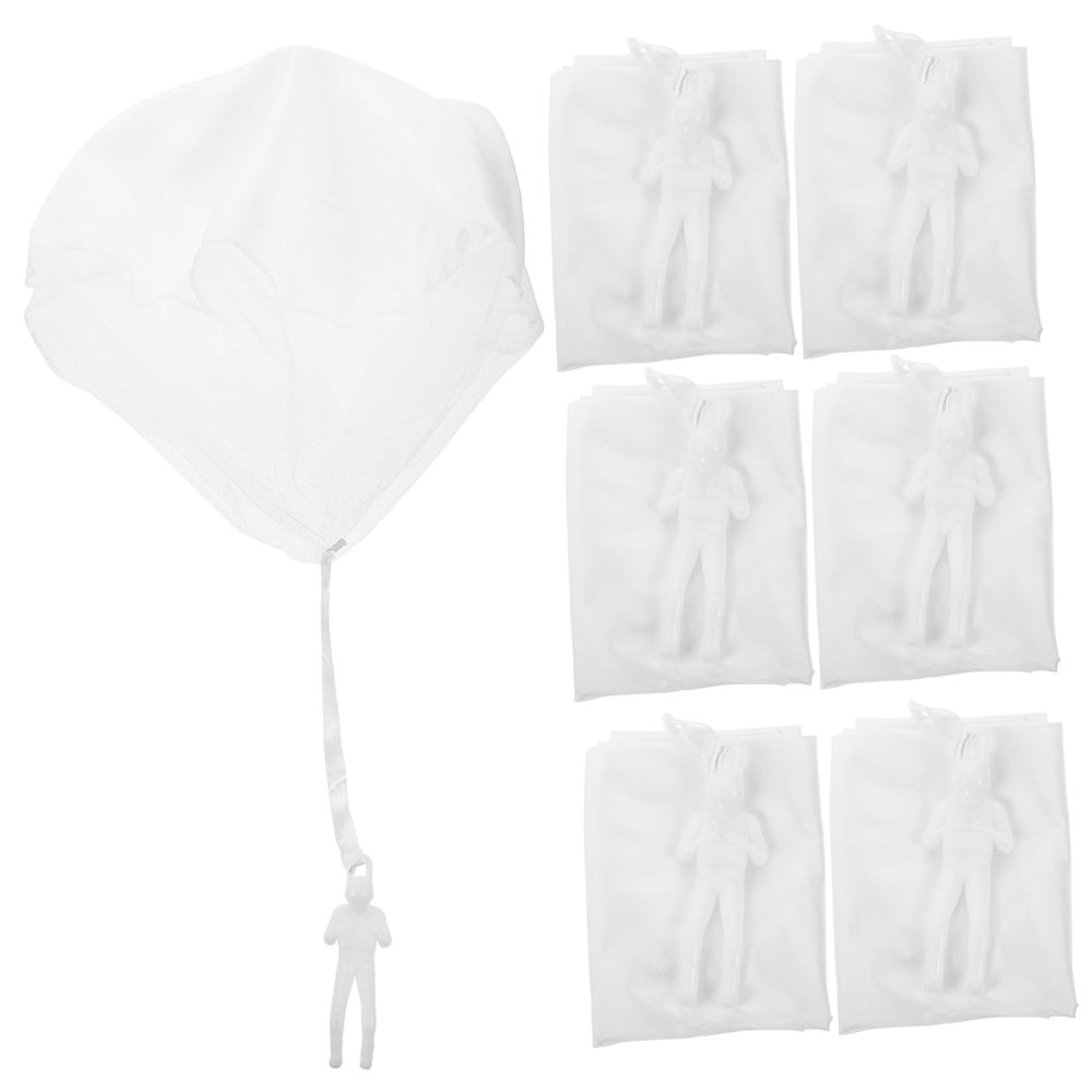FUNNETOYU 8pcs Blank Mini Parachute Toy for Boys and Girls Creative Parachute Soldier Flying Toys for and Imaginative Fun Random Figures