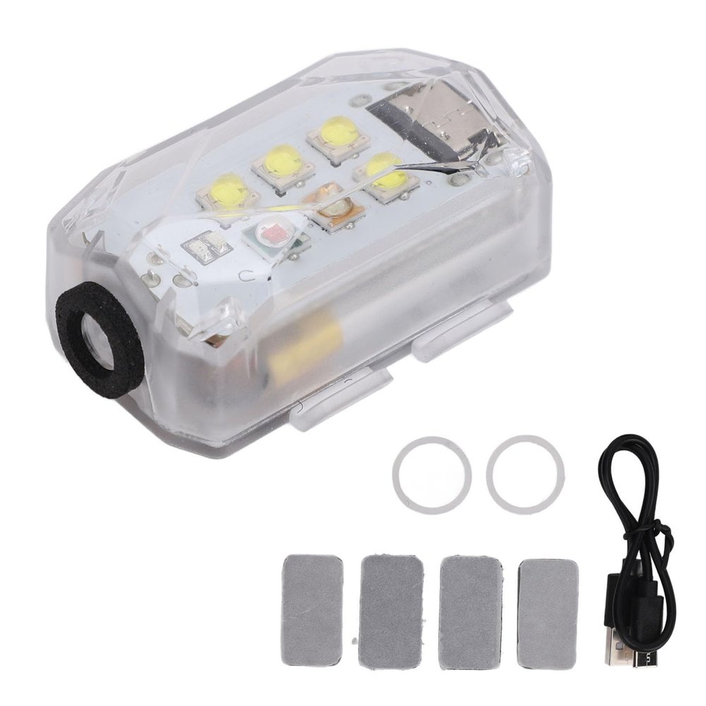 Drone Strobe Light Anti Collision Rechargeable LED Lamp Small Lightweight with 6 High Brightness LEDs for Mini 4 Pro Air 3 Mavic 3 Mini 2 SE RC Drones ABS Material 1.57x1.1x0.61in