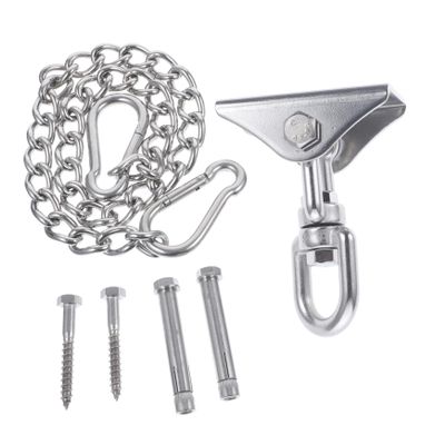Abaodam 1set Heavy Duty Hanging Hammock Kit Rotation Hook and Chain Ceiling Mount Bracket for Indoor and Outdoor Use Easy to Install Includes Screws