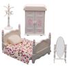 Abaodam 1set Miniature Bedroom Decor Set Realistic Dollhouse Furniture Wardrobe Bed for Landscape and Desktop Decoration for Mini House Projects view 1