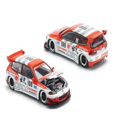 1:64 Scale Diecast Model Car Compatible with Honda Civic EG6 Pandem v1.5 Idemitsu Motion Infinite Limited Edition by Pop Race PR640212