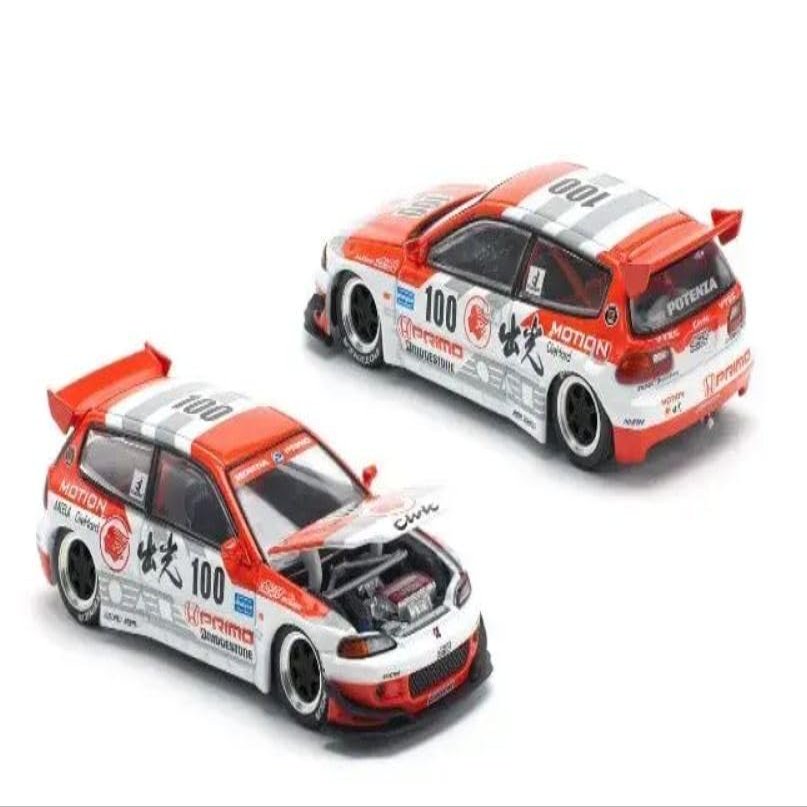 1:64 Scale Diecast Model Car Compatible with Honda Civic EG6 Pandem v1.5 Idemitsu Motion Infinite Limited Edition by Pop Race PR640212