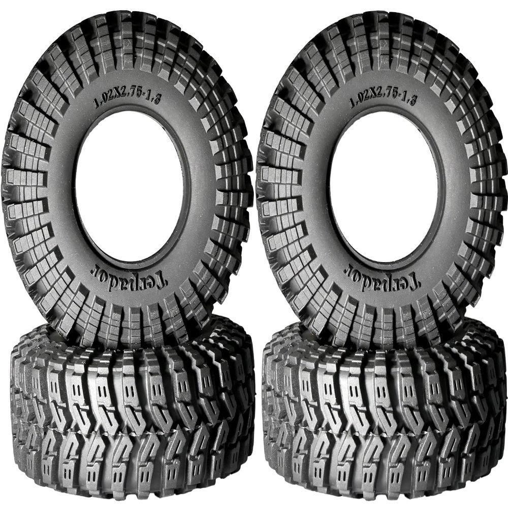 1.3 Crawler Tires 70 * 26mm All Terrain Super King Trekker Rubber Soft Sticky Tyres for 1/18 1/24 Axial SCX24 AX24 FCX24 Ultimate RC Car XC-1 RTR CR-18P EVO Rc Model Upgrade Kits4 Pcs