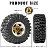 1.3 Beadlock Wheel Tires Set 70 * 26mm Aluminum Wheel Rims Super Large Soft Mud Terrain Off-Road Tires for 1/18 1/24 RC Crawler Car SCX24 Axial AX24 FMS FCX24 TRX4M Upgrade RC Car4 Pcs Blonze view 2