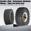 1.3 Beadlock Wheel Tires Set 70 * 26mm Aluminum Wheel Rims Super Large Soft Mud Terrain Off-Road Tires for 1/18 1/24 RC Crawler Car SCX24 Axial AX24 FMS FCX24 TRX4M Upgrade RC Car4 Pcs Blonze view 3