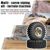 1.3 Beadlock Wheel Tires Set 70 * 26mm Aluminum Wheel Rims Super Large Soft Mud Terrain Off-Road Tires for 1/18 1/24 RC Crawler Car SCX24 Axial AX24 FMS FCX24 TRX4M Upgrade RC Car4 Pcs Blonze view 4
