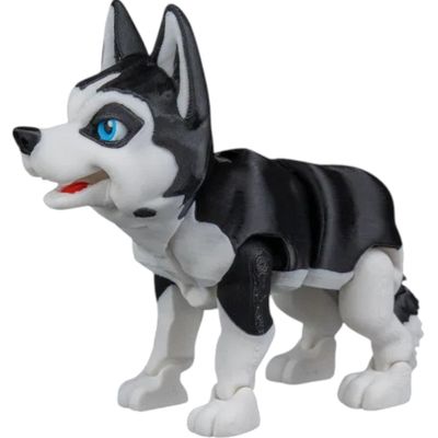Articulated Husky Dog Figurine  Poseable Maya-Inspired Siberian Collectible for Display or Fidgeting  3D Printed in Canada