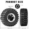 1.3 Beadlock Wheel Tires Set 70 * 26mm Aluminum Wheel Rims Super Large Soft Mud Terrain Off-Road Tires for 1/18 1/24 RC Crawler Car SCX24 Axial AX24 FMS FCX24 TRX4M Upgrade RC Car4 Pcs Black view 2