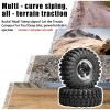 1.3 Beadlock Wheel Tires Set 70 * 26mm Aluminum Wheel Rims Super Large Soft Mud Terrain Off-Road Tires for 1/18 1/24 RC Crawler Car SCX24 Axial AX24 FMS FCX24 TRX4M Upgrade RC Car4 Pcs Black view 4
