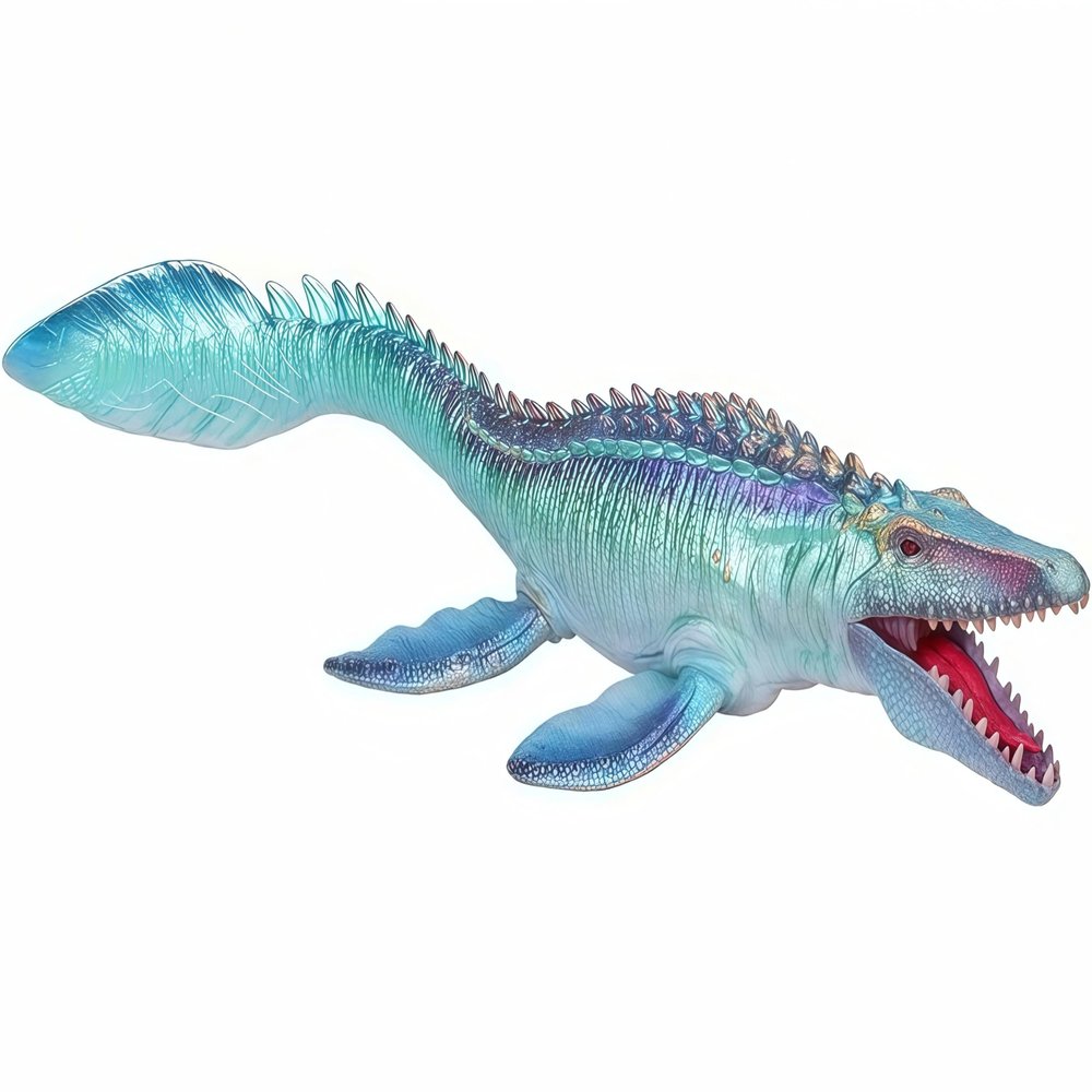 Gemini&Genius Mosasaurus Dinosaur Toy, Mosasaurus Figure with Movable Jaw 13.4" Large Sea Monster Shark Barth Toy, Display Model, Collection, Cake Toppe or Gift for Kids