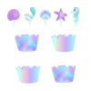 20Pcs Mermaids Party Cupcake Toppers And Wrappers Under The Sea Birthday Party Supplies Mermaids Baby Shower Decorations view 2