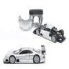 1:64 Scale Diecast Model Car Compatible with Pop Race Mercedes-Benz CLK AMG GTR (Silver) Street Version Limited Edition PR640158 view 1