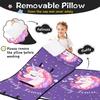 Personalized Toddler Nap Mat for Girls Custom Name Unicorn Sleeping Bag with Pillow & Blanket Soft & Portable for Daycare, Preschool & Kindergarten view 2