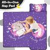 Personalized Toddler Nap Mat for Girls Custom Name Unicorn Sleeping Bag with Pillow & Blanket Soft & Portable for Daycare, Preschool & Kindergarten view 3