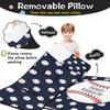 Personalized Baseball Toddler Nap Mat for Boys Custom Name Sleeping Bag with Pillow & Blanket Soft & Portable for Daycare, Preschool & Kindergarten view 2