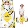 Personalized Bee Toddler Nap Mat for Boys and Girls Custom Name Sleeping Bag with Pillow & Blanket Soft & Portable for Daycare, Preschool & Kindergarten view 1