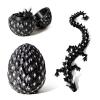 3D Printed Dragon Egg,Dragon Eggs with Dragon Inside Glow in The Dark Articulated Animals Toy, Mystery Easter Egg Articulated Crystal Animals Toy Mystery 3D Gift, Desk Decoration (Black White) view 1