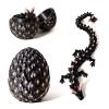 Aesinos 3D Printed Dragon Egg,Dragon Eggs with Dragon Inside Glow in The Dark Articulated Animals Toy, Mystery Easter Egg Articulated Crystal Animals Toy Mystery 3D Gift, Desk Decoration (Black Red) view 1