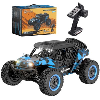 Contixo HC4A Kids Remote Control Car - 1:16 25 MPH 4WD All Terrain Off Road RC Truck with LED Lights, 2.4GHz Remote, Shock Absorption & Waterproof, High-Speed Electric Vehicle Gift for Boys 4-7, Blue