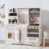 ROBUD Wooden Play Kitchen Set for Kids and Toddlers with Coffee Machine, Ice Maker, Microwave, Oven, Large Cabinet, 12 Accessories, Gift for 3+, White view 1