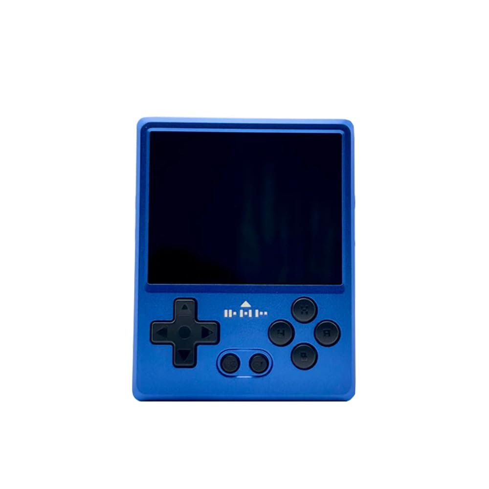GKD Pixel 2 Metal Console 2.4-inch IPS Screen Aluminum Body Gaming Player Retro Pocket Mini Game Console Portable Handheld Come With 64GB TF Card (Blue)