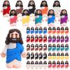 Bememo 50 Pcs Mini Jesus Figures Original Design Religious Easter Little Jesus Figures in Bulk to Hide and Seek Sunday School Religious Gift for Easter Egg Stuffers view 1
