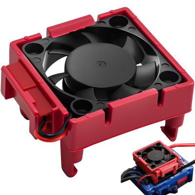 Fraizoe RC VXL-3s ESC Heat Sink Cooling Fan 28000RPM ESC Fan Heatsink for 1/8 1/10 RC Car Truck, Compatible with Traxxas Bandit/Slash/Stampede/Rustler 2WD/4X4 VXL-3s, Replace for #3340 Velineon (Red)