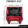 Fraizoe RC VXL-3s ESC Heat Sink Cooling Fan 28000RPM ESC Fan Heatsink for 1/8 1/10 RC Car Truck, Compatible with Traxxas Bandit/Slash/Stampede/Rustler 2WD/4X4 VXL-3s, Replace for #3340 Velineon (Red) view 2