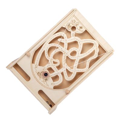 ERINGOGO Wooden Marble Game Educational Desktop for Interactive Pirate Theme Enhances Hand Eye Coordination Cognitive Skills Boys