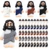 Bememo 50 Pcs Mini Jesus Figures Original Design Religious Easter Little Jesus Figures in Bulk to Hide and Seek Sunday School Religious Gift for Easter Egg Stuffers(Morandi Colors) view 1