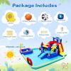 BKNROIHB 10-in-1 Inflatable Water Park Bouncing House with Splash Pool, Water Gun, Basketball, Climbing Wall, Dual Pools, and Soccer view 4