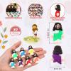 Bememo 50 Pcs Mini Jesus Figures Original Design Religious Easter Little Jesus Figures in Bulk to Hide and Seek Sunday School Religious Gift for Easter Egg Stuffers(Rainbow Colors) view 3